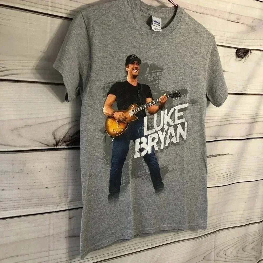 Gildan Luke Bryan Graphic Tour T-Shirt Womens Small Gray Country Music Tee